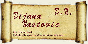 Dijana Nastović vizit kartica